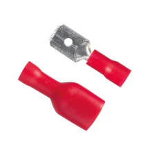Lot de 10 cosses à sertir isolées mâles et femelles plates – largeur 6,35mm – 0,5 à 1,5 mm² – Rouge