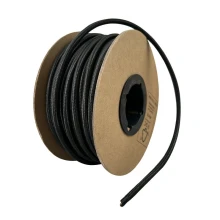 Câble électrique tissu rond bobine 25m ø 6,2mm – H03VV-F 2x0,75mm2 – Noir (luminaire)