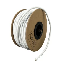 Câble électrique tissu rond bobine 25m ø 6,2mm – H03VV-F 3x0,75mm2 – Blanc (luminaire)