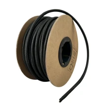 Câble électrique tissu rond bobine 25m ø 6,2mm – H03VV-F 3x0,75mm2 – Noir (luminaire)