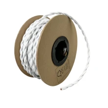 Câble électrique tissu torsadé bobine 25m ø 6,2mm – 2xH05VK 0,75mm2 – Blanc (luminaire)