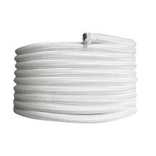 Câble électrique tissu rond long. 3m ø 6,2mm – H03VV-F 2x0,75mm2 – Blanc (luminaire)