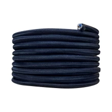 Câble électrique tissu rond long. 3m ø 6,2mm – H03VV-F 2x0,75mm2 – Bleu marine (luminaire)