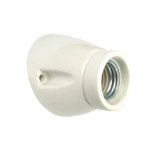 Douille E27 inclinée murale – 4A 250V – Céramique Blanc (luminaire)