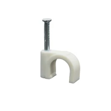 Lot de 100 attaches-câbles à clouer ø 7mm – Blanc (fixation murale)