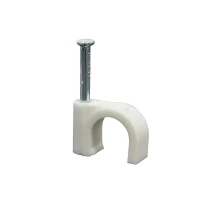 Lot de 100 attaches-câbles à clouer ø 10mm – Blanc (fixation murale)