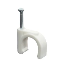 Lot de 20 attaches-câbles à clouer ø 12mm – Blanc (fixation murale)