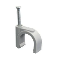 Lot de 50 attaches-câbles à clouer ø 16mm – Gris (fixation murale)