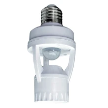 Douille E27 détecteur de mouvement infrarouge 360° – 60W maxi – Portée 6m – Temporisation et luminosité réglables (intérieur)