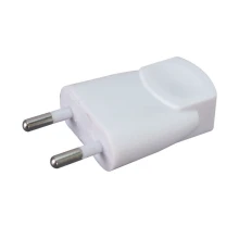Fiche mâle 2 pôles 6A 250V – Blanc – (luminaires classe II)