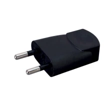 Fiche mâle 2 pôles 6A 250V – Noir (luminaires classe II)