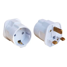 Adaptateur de voyage France-Allemagne vers l'Angleterre - 2 pôles 10A 230V - sans terre