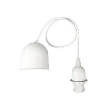 Suspension pour abat-jour avec douille E14 60W maxi – Câble 55 cm, bague de fixation d'abat-jour – Plastique blanc (luminaire)