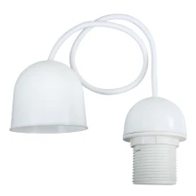 Suspension pour abat-jour avec douille E27 60W maxi – Câble 55 cm, pavillon ø 70mm haut. 70mm – Plastique blanc (luminaire)