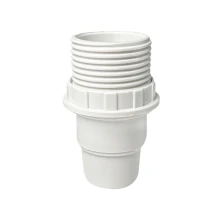 Douille E14 demi-filetée avec bague de fixation pour abat-jour – 2A 250V – Plastique blanc PBT (luminaire)