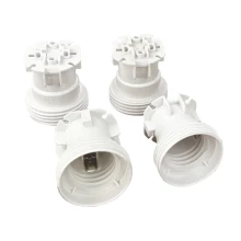 Lot de 4 douilles E27 de chantier à connexion rapide par clip – 4A 250V – Plastique blanc (test installation provisoire)