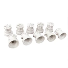Lot de 10 douilles E27 de chantier à connexion rapide par clip – 4A 250V – Plastique blanc (test installation provisoire)