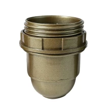 Douille E27 demi-filetée avec bague de fixation pour abat-jour – 4A 250V – Plastique doré PBT (luminaire)