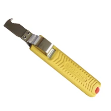 Couteau électricien – pour câbles ronds et plats 8 à 28mm avec vis de réglage – Lame de rechange dans le manche