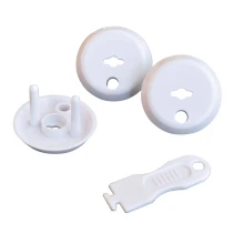 Lot de 3 cache-prises + 1 clé de déverouillage – Pour prises 2P ou 2P+T – Diamètre des broches 4mm – Blanc (sécurité enfant)