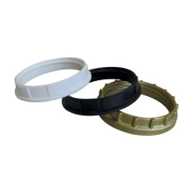 Lot de 3 bagues de fixation pour abat-jour avec douille E27 – Plastique blanc, noir et doré (fixation abat-jour ou verrerie)