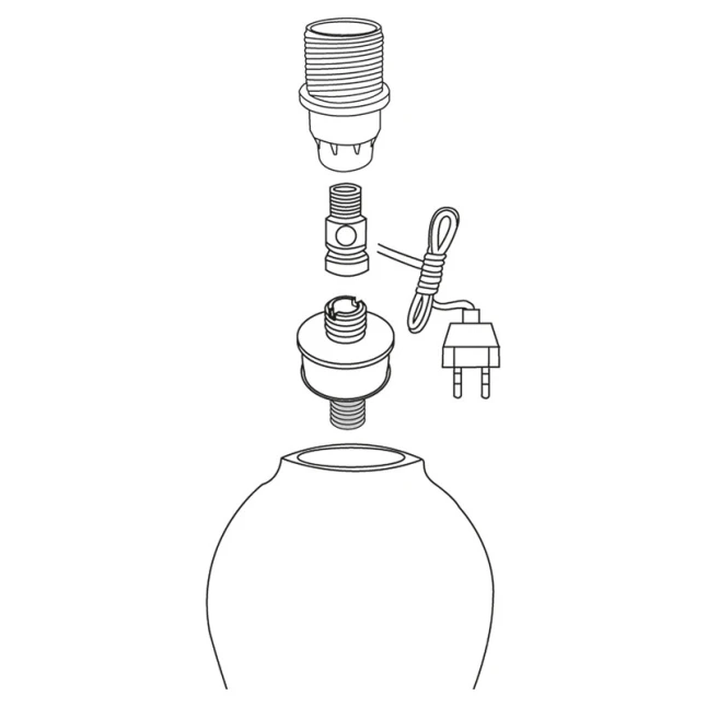 Raccord passe-fil mâle/femelle pas 10x1 ø 15mm haut. 27mm – passage de câble ø 7mm – Laiton (montage luminaire) (photo n°2)