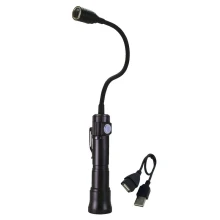 Lampe d'inspection LED USB 3W 165lm blanc froid 7000K, luminosité variable, tête flexible aimantée – IP44 (intérieur/extérieur)