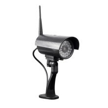 Caméra de surveillance factice avec flash lumineux – Etiquettes de dissuasion fournies – A piles (extérieur)