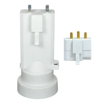 Douille de chantier DCL E27 2A 250V pour utilisation provisoire, fiche DCL 6A 250V pour utilisation définitive sur boîte DCL